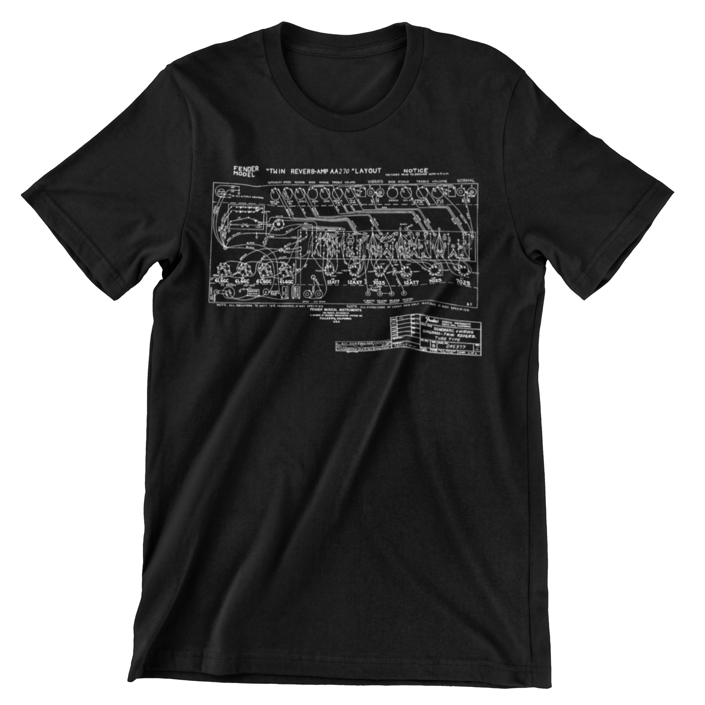 Fender Twin Reverb T Shirt Amp Schematic t shirts rockviewtees