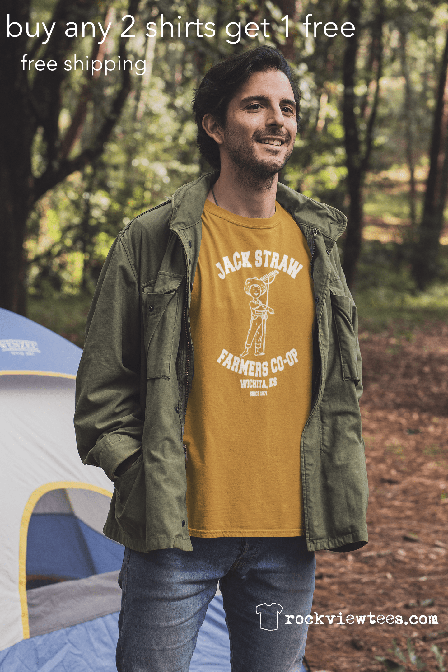 Grateful Dead and Company T Shirt Jack Straw Jerry Garcia Bob Weir Classic Military Green Soft Cotton