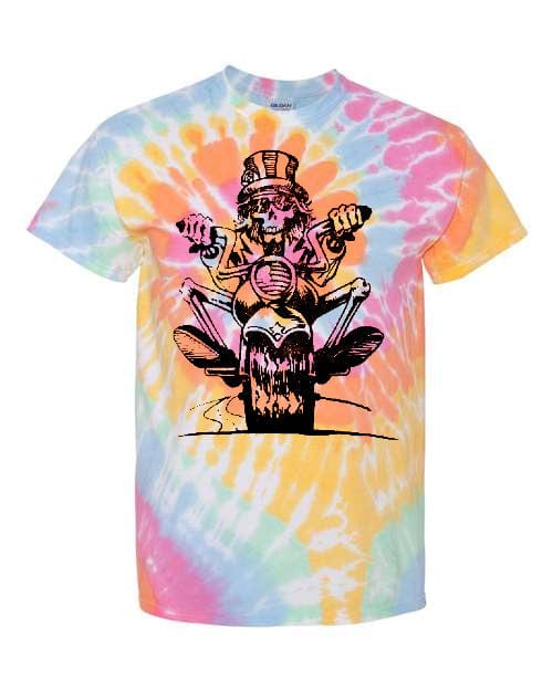 Grateful Dead Tie Dye T Shirt Skeleton Biker T-Shirts Rockvieetees