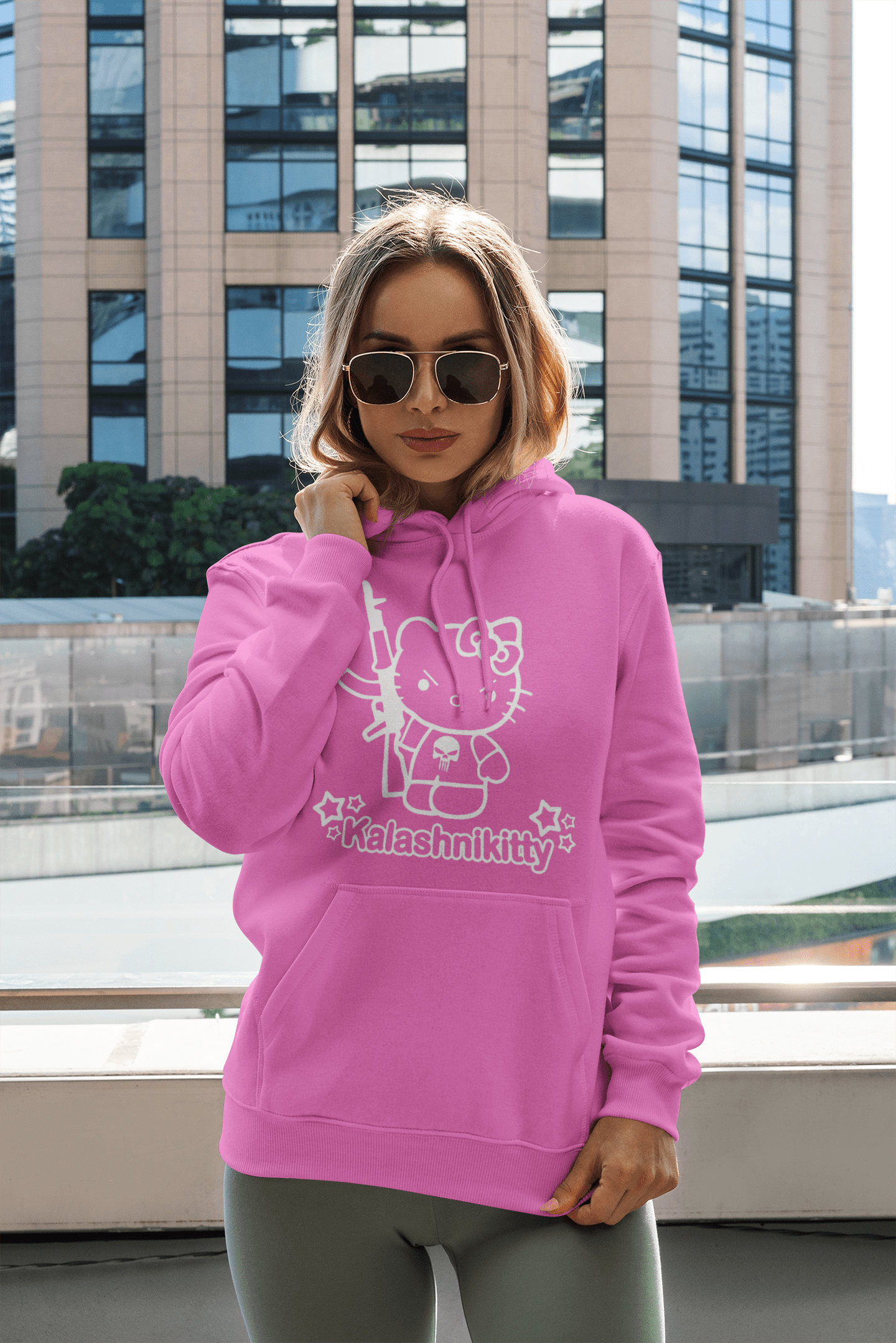 Hello Kalashnikitty Hoodie Hello Kitty Pull Over Hoodies Rockvieetees