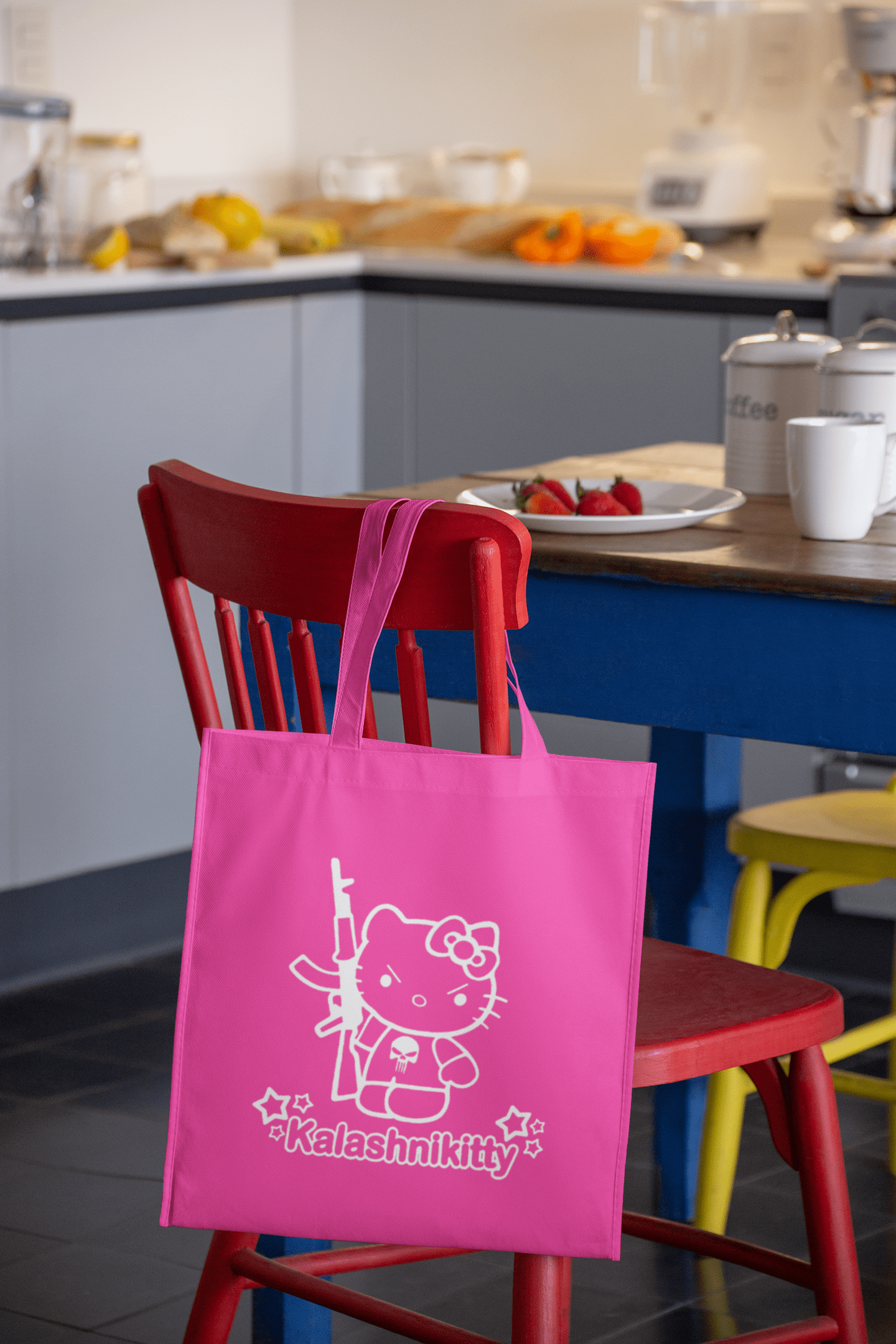 Hello Kalashnikitty Tote Bag / Funny / Cute / Fashion / Choice of Colors Tote Bag rockviewtees