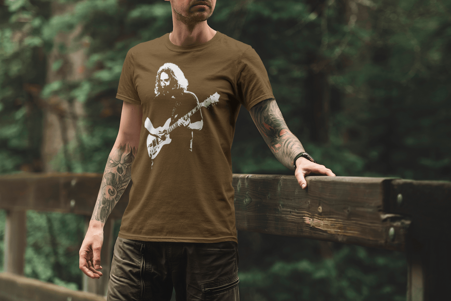 Jerry Garcia Wolf Guitar T Shirt Grateful Dead T-Shirts rockviewtees