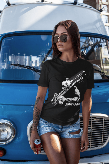 Led Zeppelin T Shirt Double Neck Guitar Jimmy Page T-Shirts rockviewtees.com