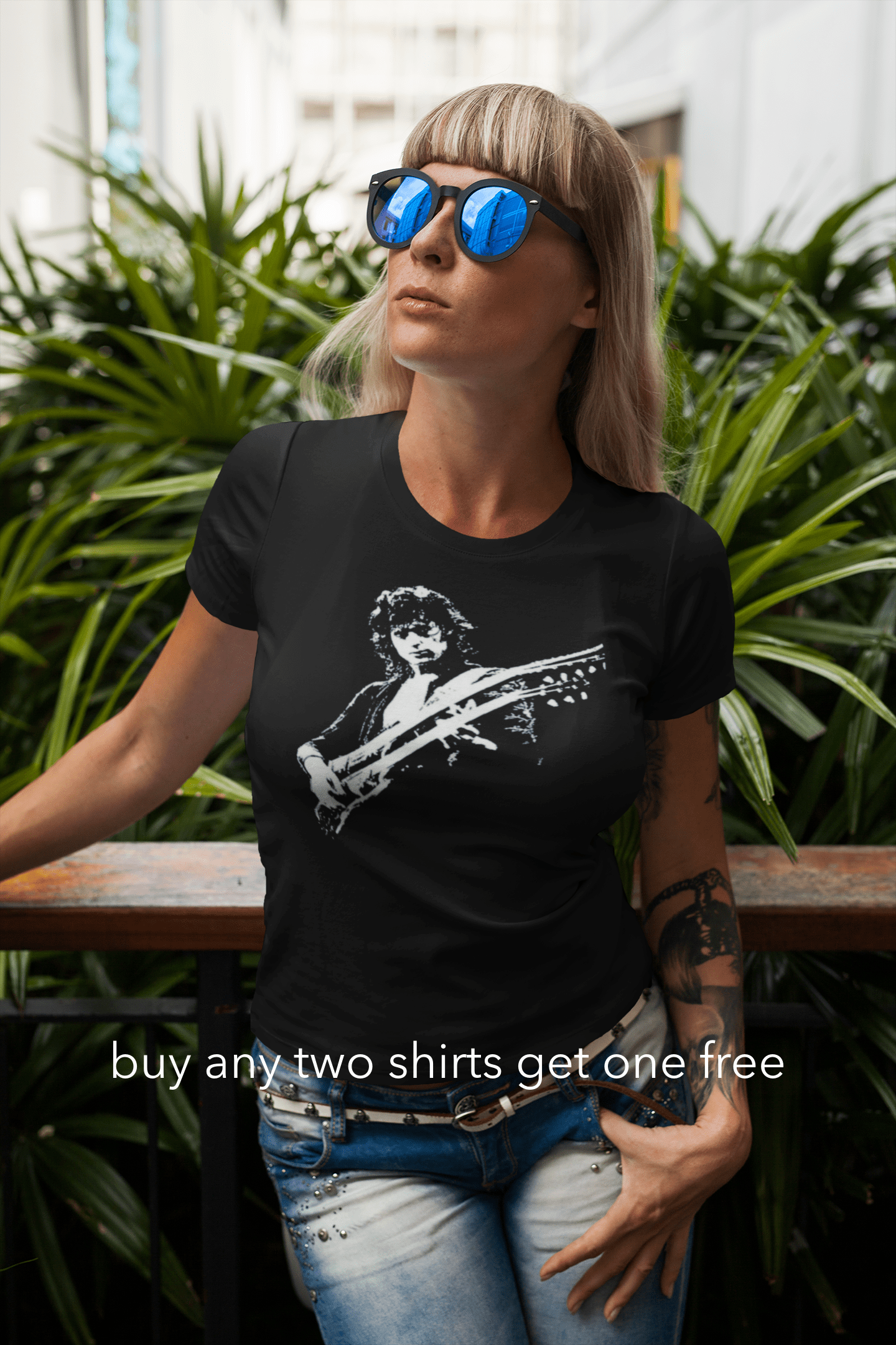Led Zeppelin T Shirt  Jimmy Page  Double Neck Guitar T-Shirts rockviewtees.com