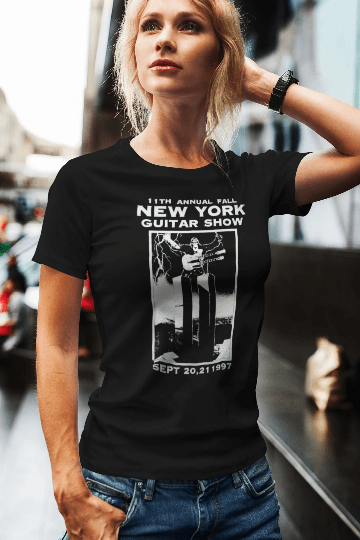 New York Guitar Show T Shirt 1997 / Twin Towers / Exclusive Original Art Designs / Great gift for musicians / Hand screen printed / Free Shipping T-Shirts Rockvieetees