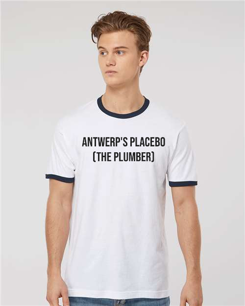 Detailed front view of the Grateful Dead Antwerp's Placebo t-shirt showcasing the hand screen printed design on a classic vintage rock band tee