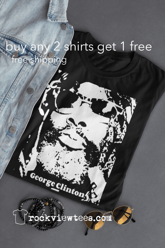 George Clinton T Shirt Parliament Funk Promo T-Shirts Rockvieetees