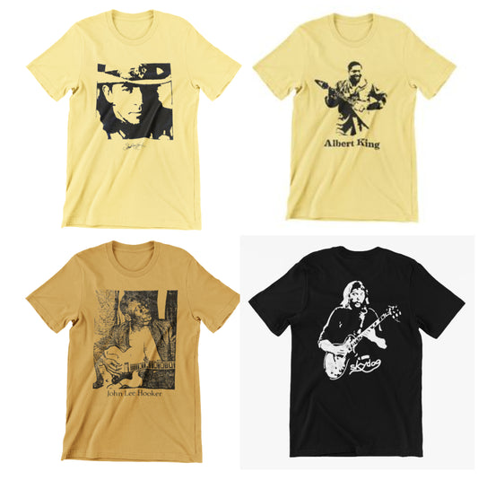Premium Blues Guitar Graphic Tees - Wholesale Vintage T-Shirt Lot