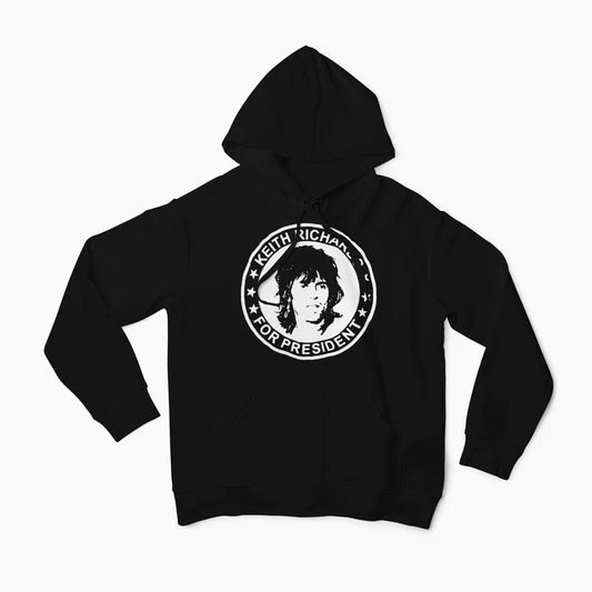 Rolling Stones Keith Richards for President Hoodie Pull Over Hoodies rockviewtees.com