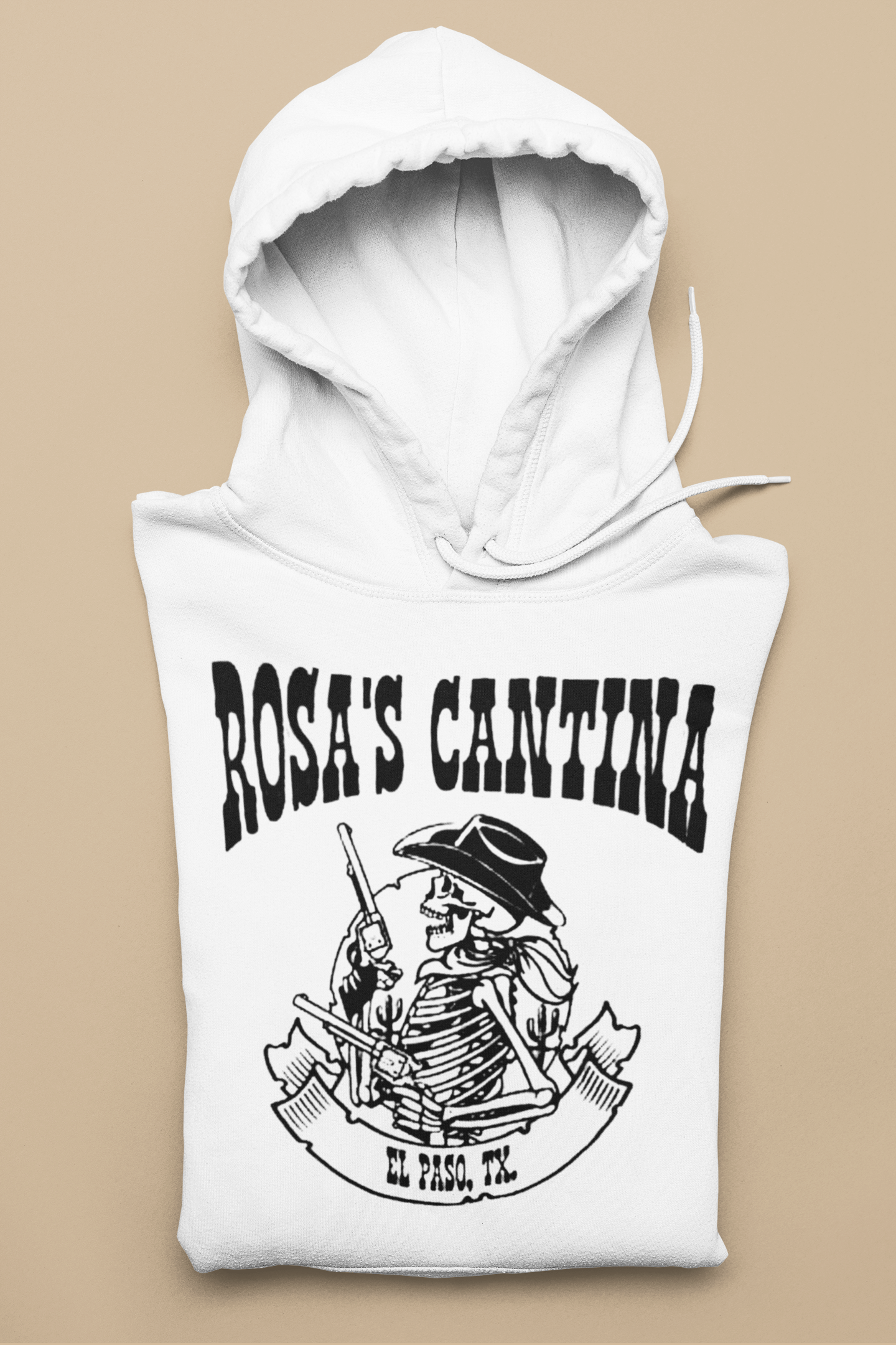 Grateful Dead El Paso vintage hoodie featuring classic Western typography and desert-inspired design in premium fleece with hand screen printed original artwork celebrating the iconic Marty Robbins cover sung by Bob Weir