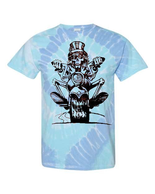 Grateful Dead Tie Dye T Shirt Skeleton Biker T-Shirts Rockvieetees