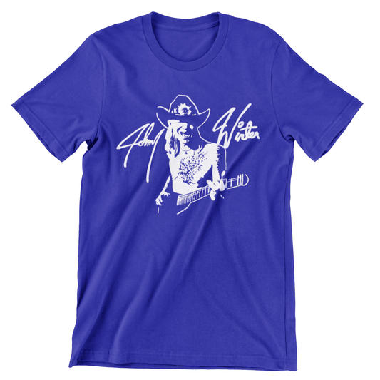 Johnny Winter T Shirt Blues Guitar T-Shirts rockviewtees