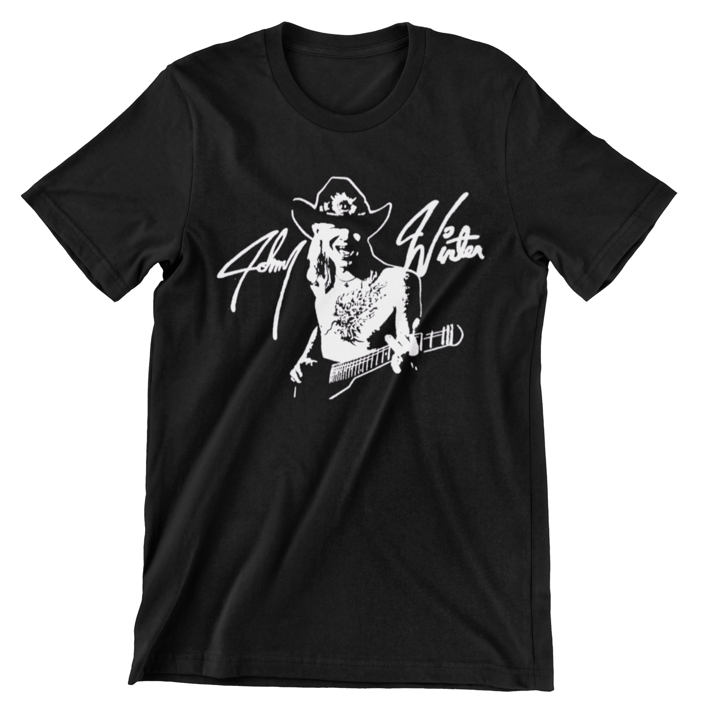 Johnny Winter T Shirt Blues Guitar T-Shirts rockviewtees