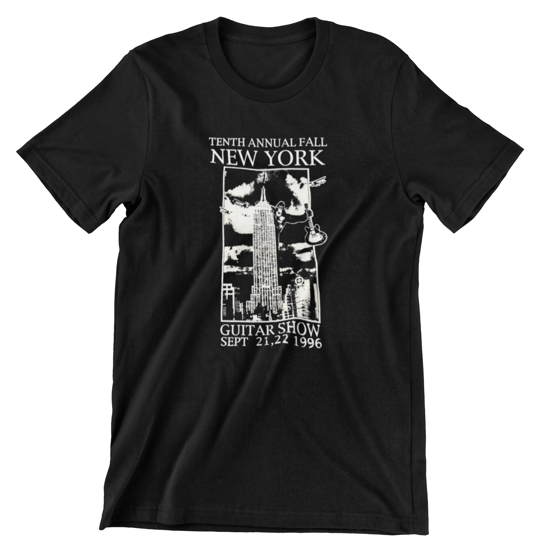 New York Guitar Show T Shirt / 1996 / Original Art / Hand Screen Printed / Gift T-Shirts rockviewtees.com