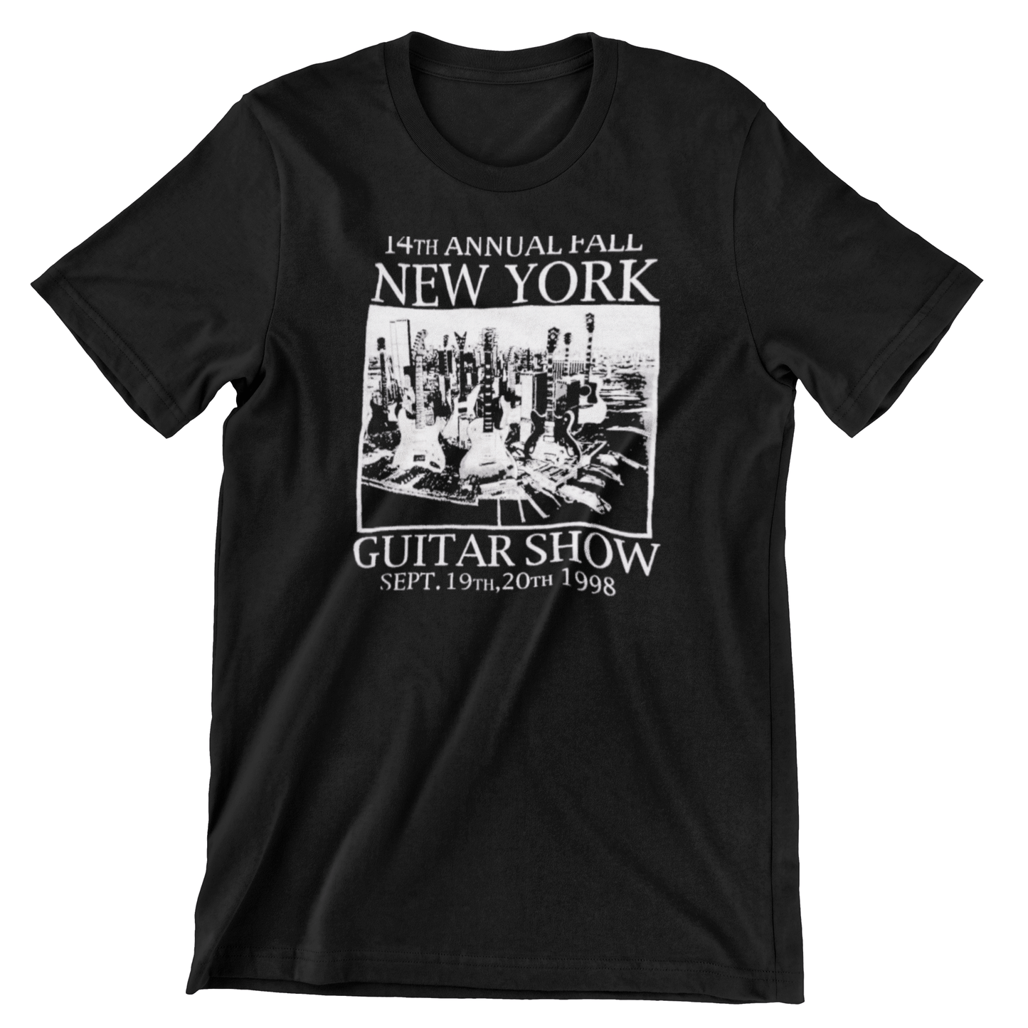 New York Guitar Show T Shirt / 1998 / Original Art T-Shirts rockvieetees.com