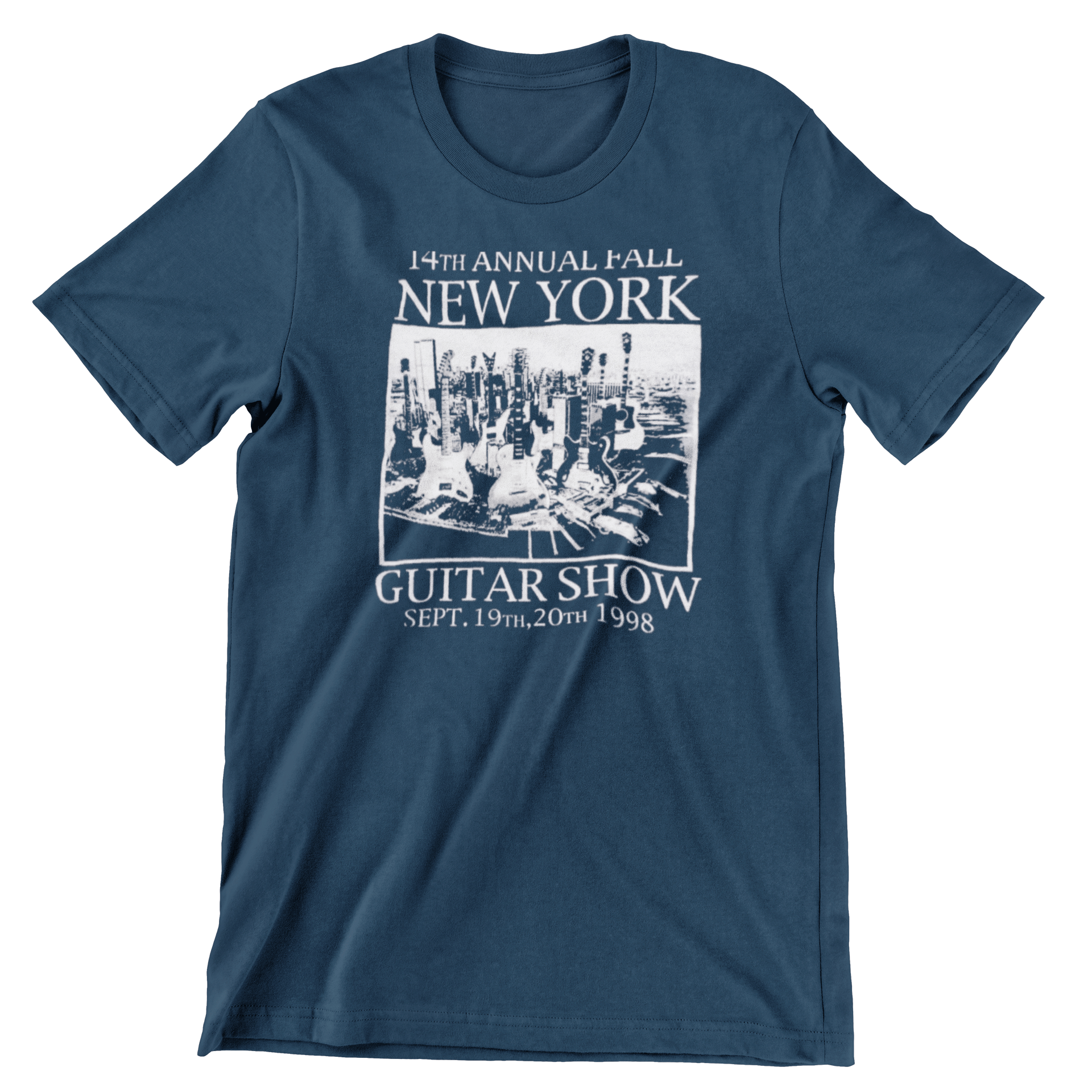 New York Guitar Show T Shirt / 1998 / Original Art T-Shirts rockvieetees.com