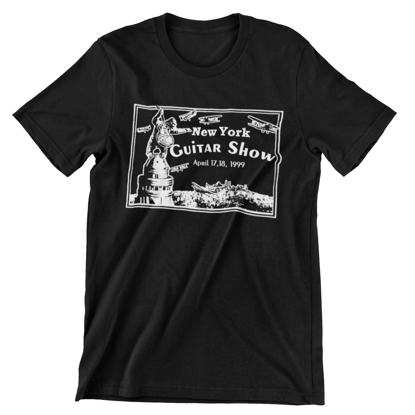New York Guitar Show T Shirt / 1999 / Original Art / Hand Screen Printed / Gift T-Shirts rockviewtees.com