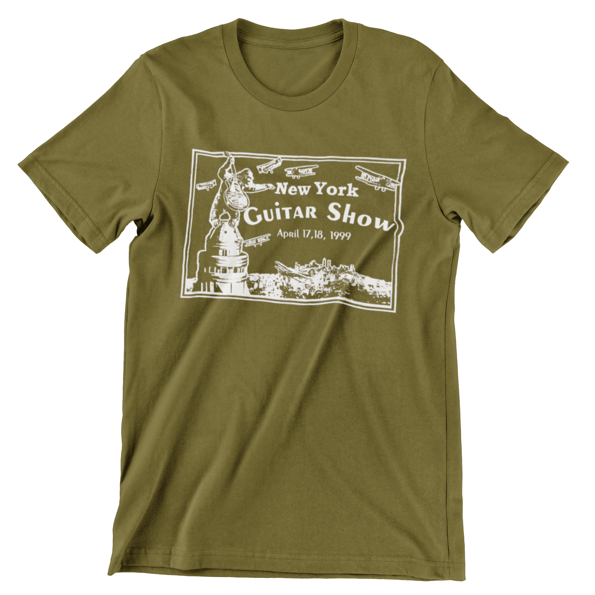 New York Guitar Show T Shirt / 1999 / Original Art / Hand Screen Printed / Gift T-Shirts rockviewtees.com